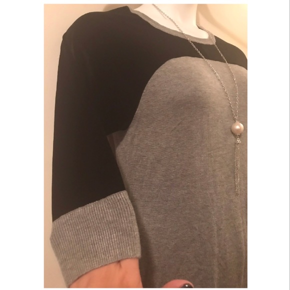 Jana Apparel Grey & Velvet Sweater Dress - Picture 3 of 7